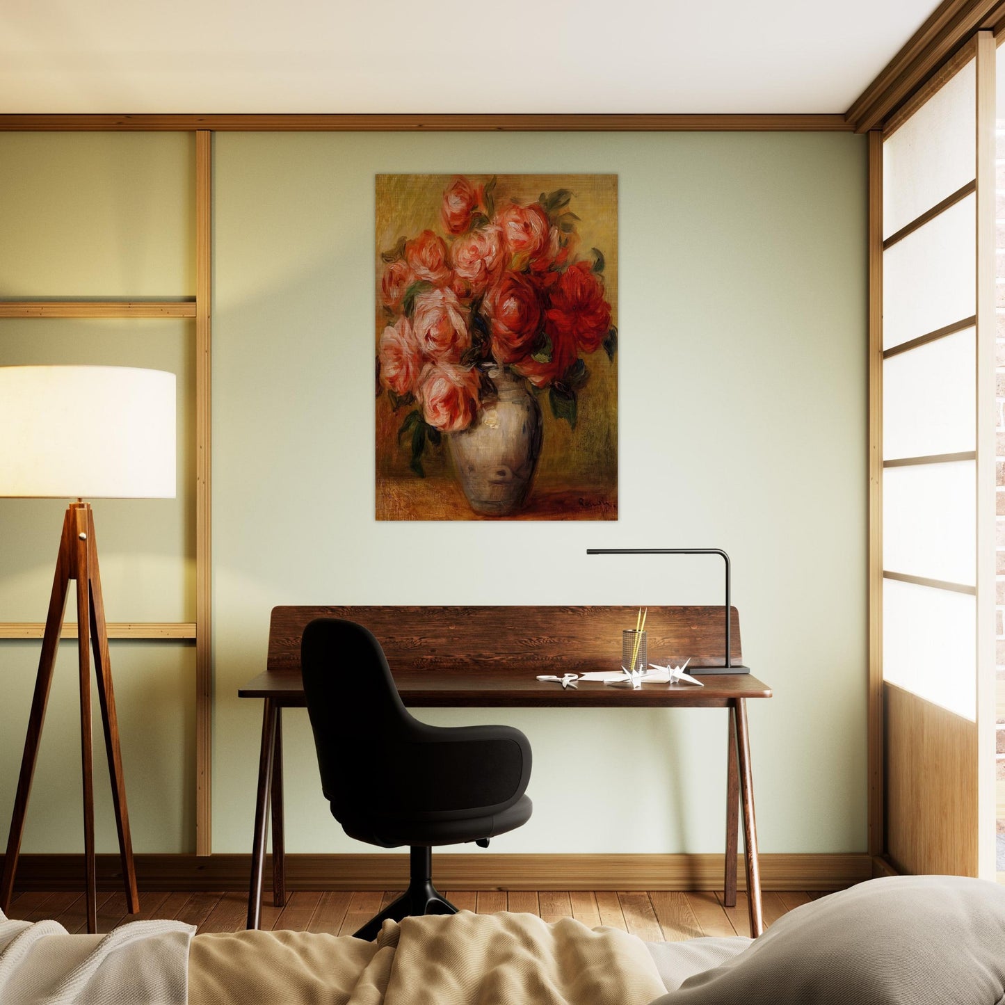 Still Life with Roses - Pierre-Auguste Renoir Brushed Aluminum Print - 70x100 cm / 28x40 inches | Pierre-Auguste Renoir Aluminum Print | Pierre-Auguste Renoir Prints