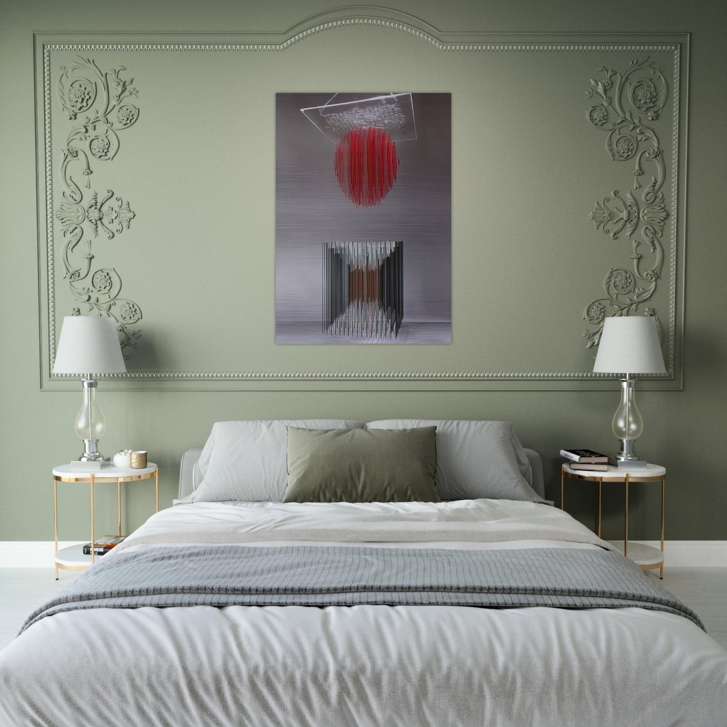 CUBO Y ESFERA VIRTUAL - Jesus Rafael Soto Brushed Aluminum Print - 70x100 cm / 28x40 inches | Jesus Rafael Soto Aluminum Print | Jesus Rafael Soto Prints