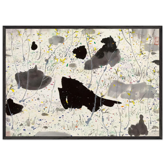 Blossom Out - 1986 - Wu Guanzhong 70x100 cm / 28x40 inches Framed Art Print – Black Wooden Frame