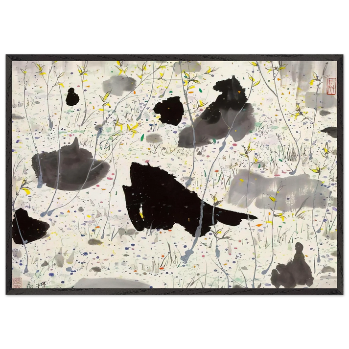 Blossom Out - 1986 - Wu Guanzhong 70x100 cm / 28x40 inches Framed Art Print – Black Wooden Frame