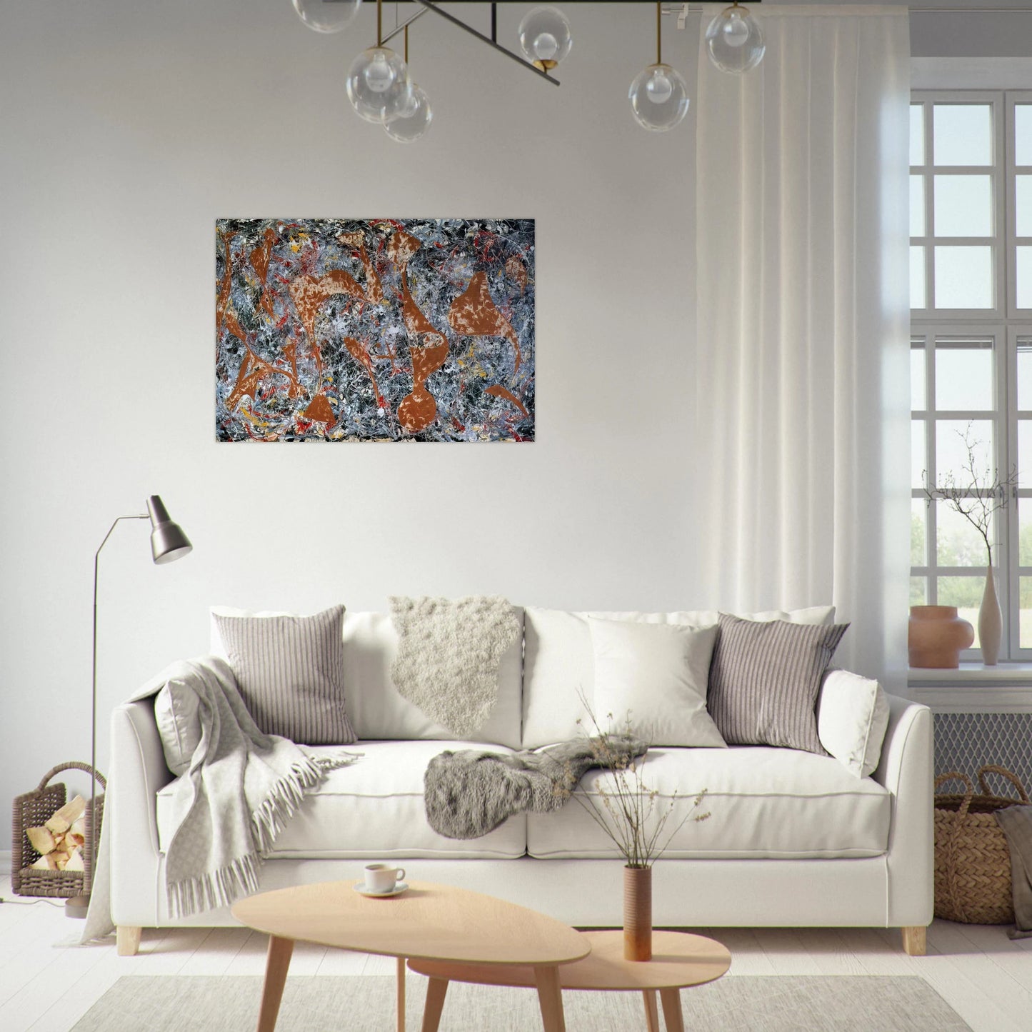 NUMBER 7 OUT OF THE WEB 1949 - Jackson Pollock Brushed Aluminum Print - 70x100 cm / 28x40 inches | Jackson Pollock Aluminum Print | Jackson Pollock Prints