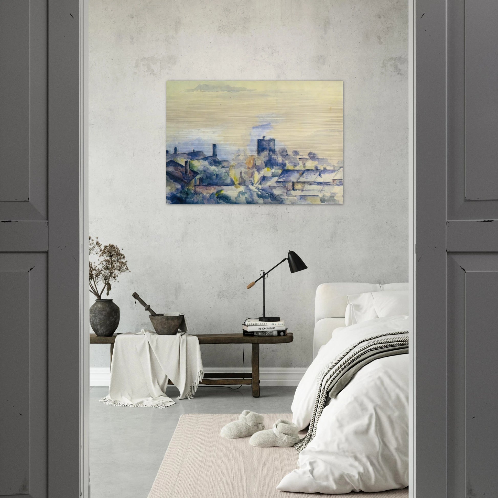 Roofs in L'Estaque - Paul Cézanne Brushed Aluminum Print - 70x100 cm / 28x40 inches | Paul Cézanne Aluminum Print | Paul Cézanne Prints