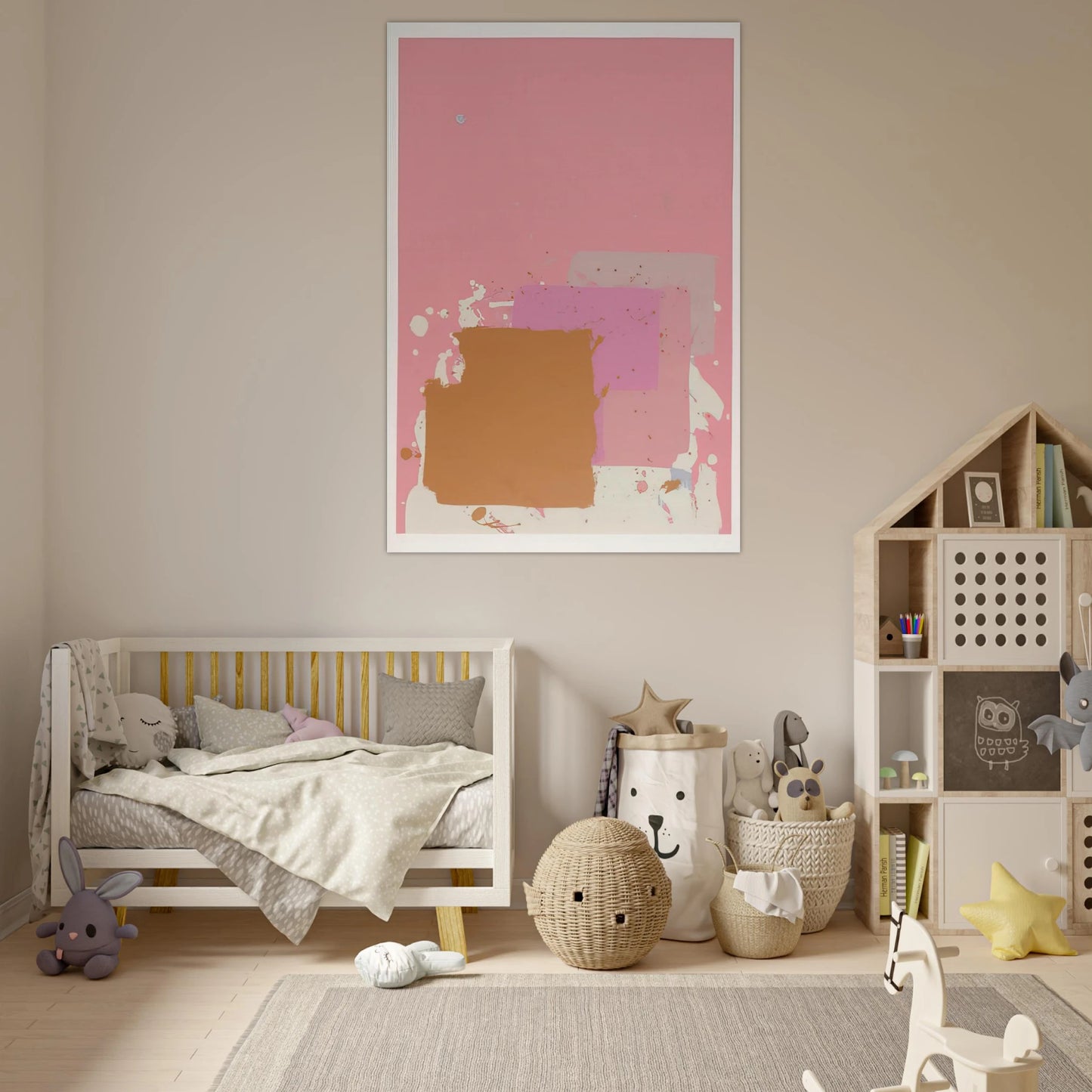 Brown Black on Pink - 1971 - John Hoyland Art Prints - 100x150 cm / 40x60″ inches | John Hoyland Poster | John Hoyland Prints