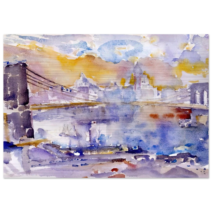 Brooklyn Bridge - 1912 - John Marin Brushed Aluminum Print - 70x100 cm / 28x40 inches | John Marin Aluminum Print | John Marin Prints