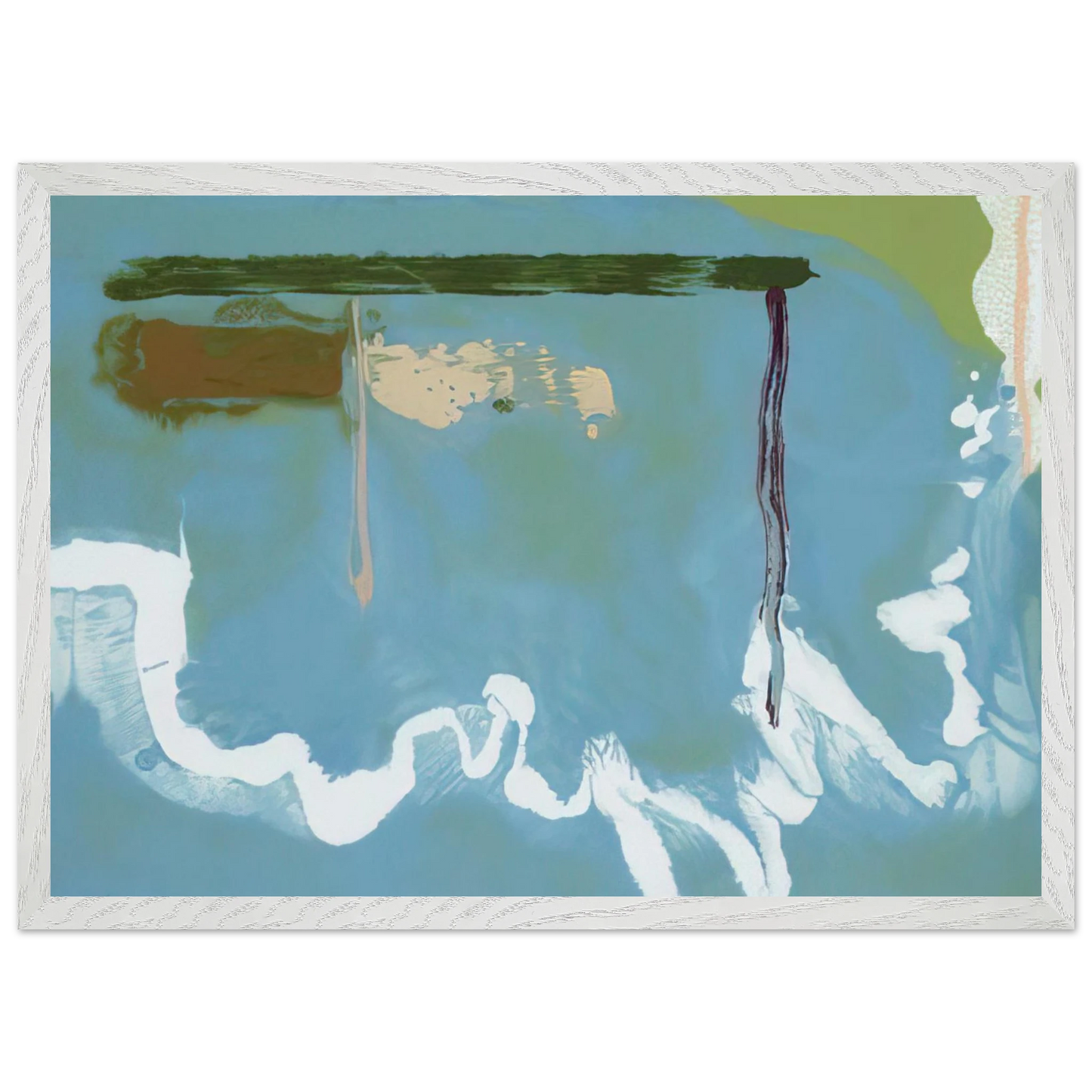 Helen Frankenthaler - Skywriting - 1997 Wall art - 70x100 cm / 28x40 inches - Premium Wooden Framed Poster With Fine Art Paper-canvas - Black frame