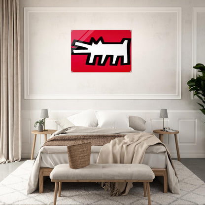 BARKING DOG 1990 - Keith Haring Acrylic Print - 70x100 cm / 28x40″ inches