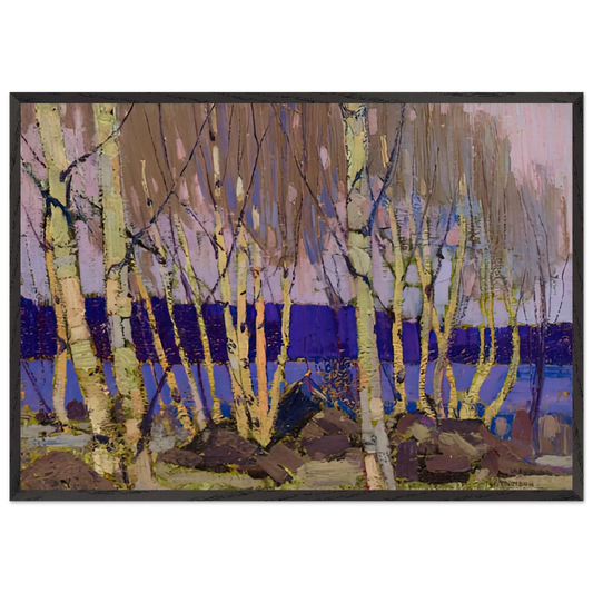 EVENING CANOE LAKE 1916 - Tom Thomson 70x100 cm / 28x40 inches Framed Art Print – Black Wooden Frame