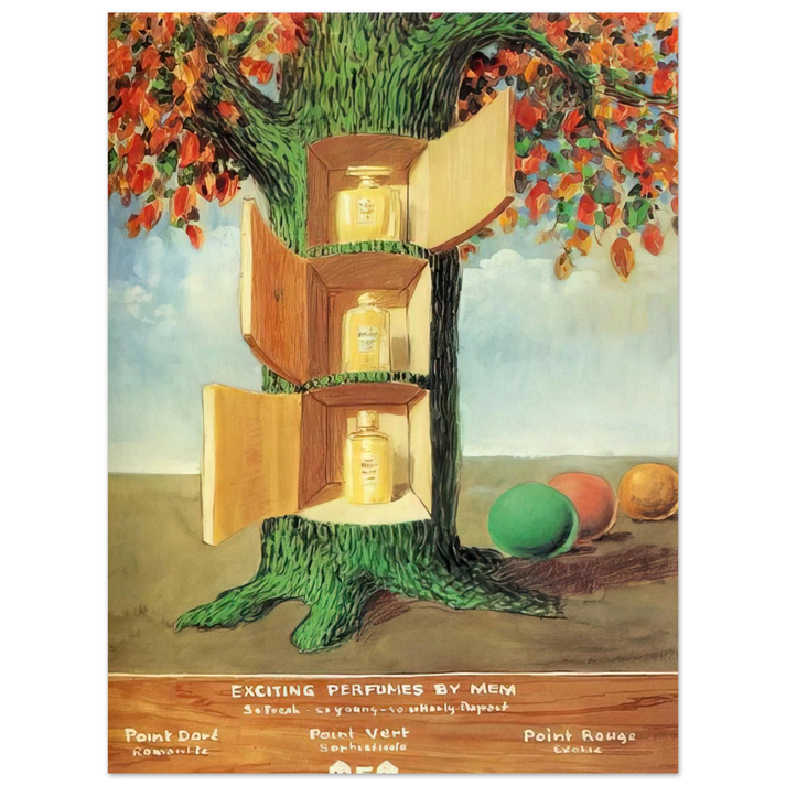 Rene Magritte - POSTER EXCITING PERFUMES BY MEM 1946  75x100 cm / 30x40inches Fine Art Poster