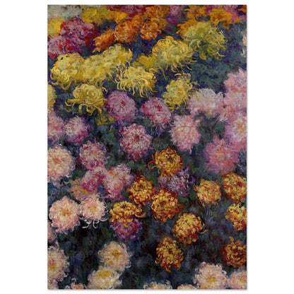 Bed of Chrysanthemums - claude monet Brushed Aluminum Print - 70x100 cm / 28x40 inches | claude monet Aluminum Print | claude monet Prints
