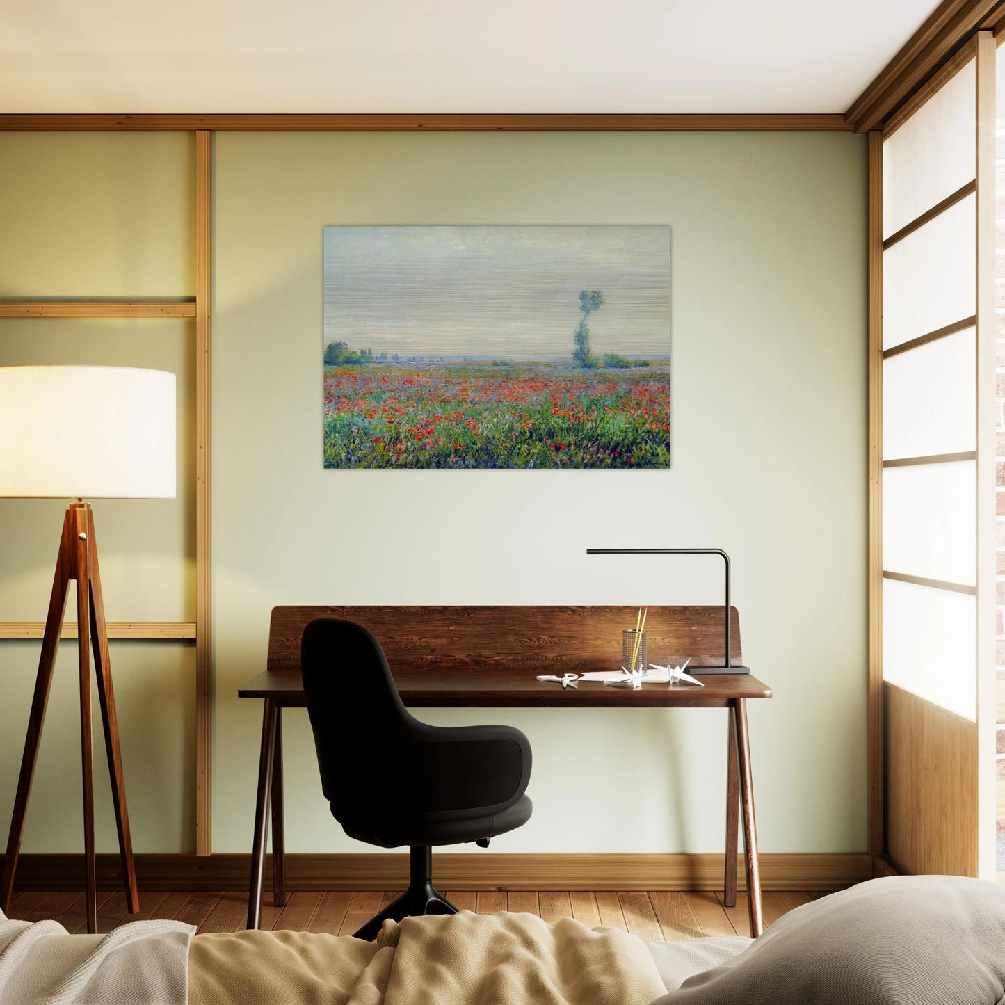 Poppy Field - claude monet Brushed Aluminum Print - 70x100 cm / 28x40 inches | claude monet Aluminum Print | claude monet Prints
