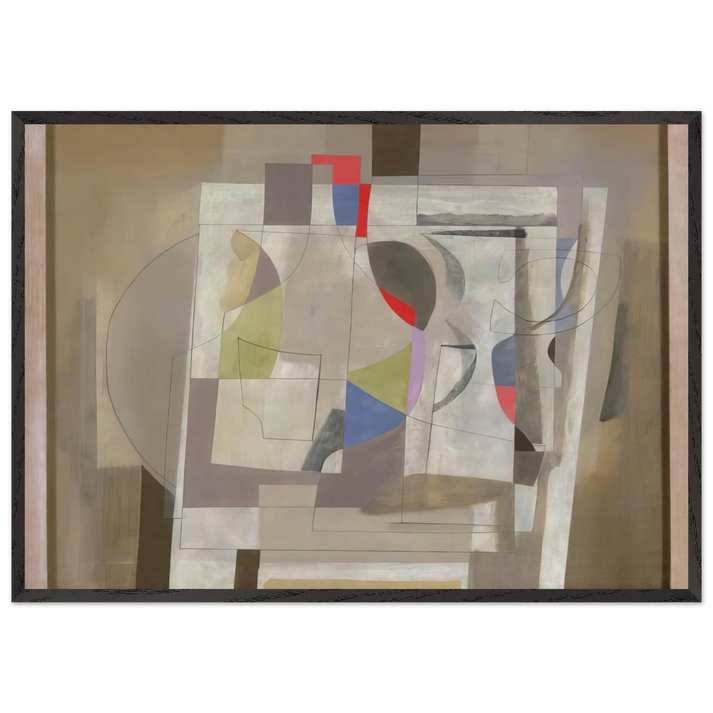 Feb 2-54 - 1954 - Ben Nicholson 70x100 cm / 28x40 inches Framed Art Print – Black Wooden Frame