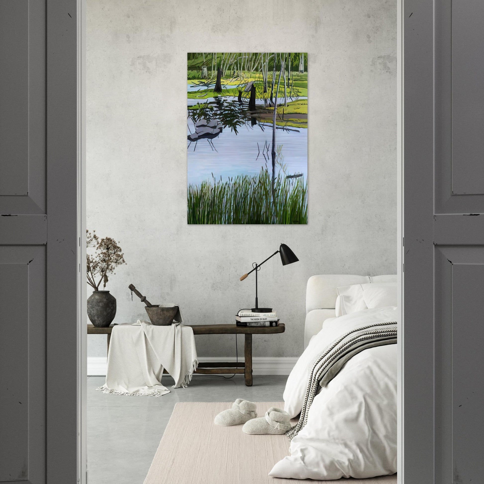Joanna's Marsh - 2000 - Neil Welliver Brushed Aluminum Print - 70x100 cm / 28x40 inches | Neil Welliver Aluminum Print | Neil Welliver Prints