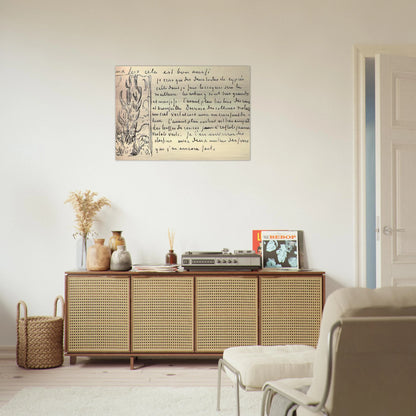Cypresses Sketch on a Letter to Theo Van Gogh - Vincent van Gogh Brushed Aluminum Print - 70x100 cm / 28x40 inches | Vincent van Gogh Aluminum Print | Vincent van Gogh Prints