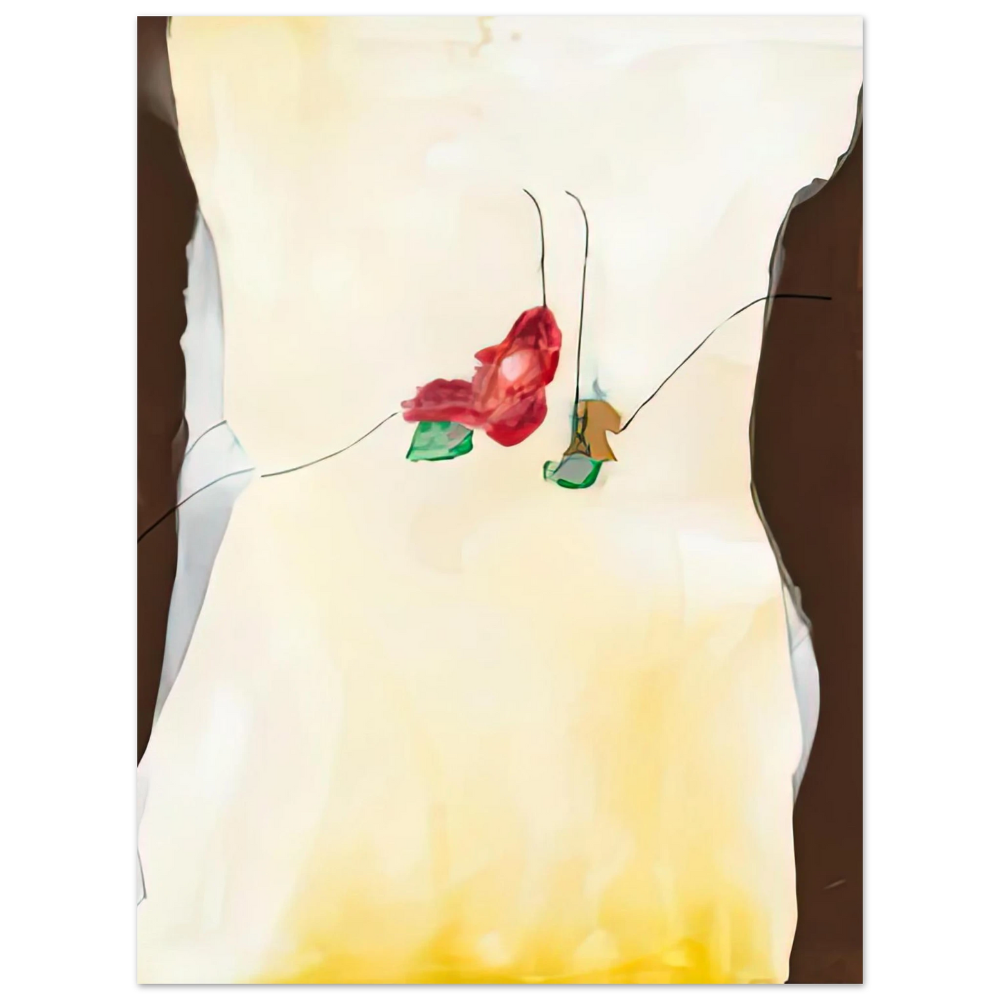 Helen Frankenthaler - Chill Factor, 1973- Wall Art - 21x29.7 cm / 8x12" - Premium Wooden Framed Poster With Fine Art Paper-canvas - White frame