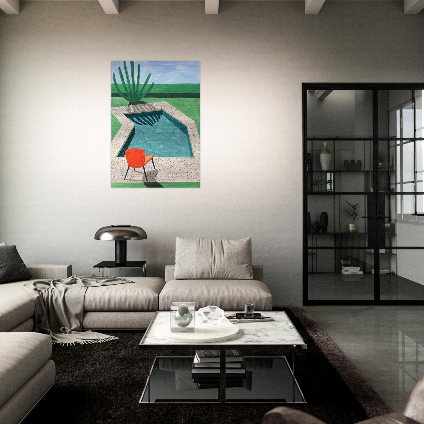 David Hockney - David Hockney Brushed Aluminum Print - 70x100 cm / 28x40 inches | David Hockney Aluminum Print | David Hockney Prints