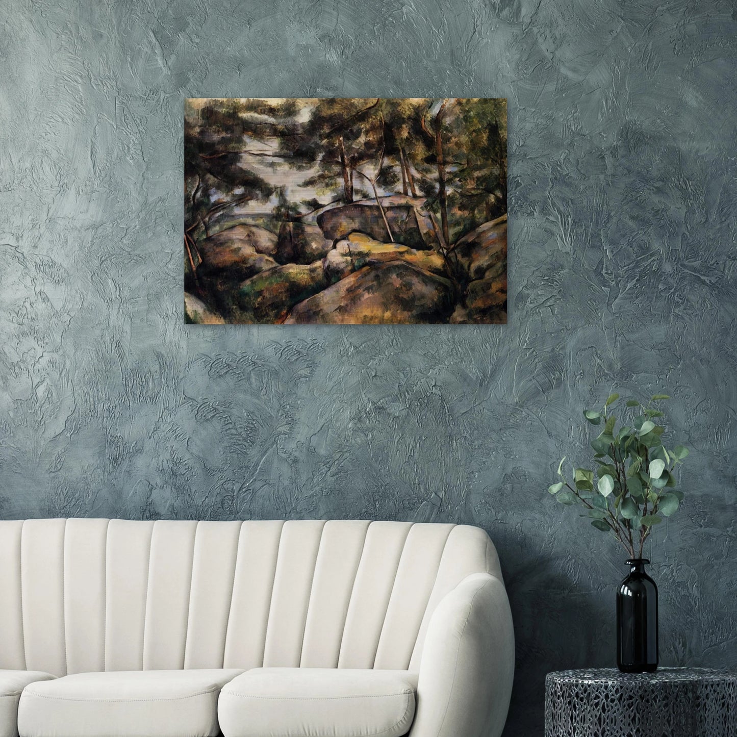 Rocks at Fountainebleau - Paul Cézanne Brushed Aluminum Print - 70x100 cm / 28x40 inches | Paul Cézanne Aluminum Print | Paul Cézanne Prints