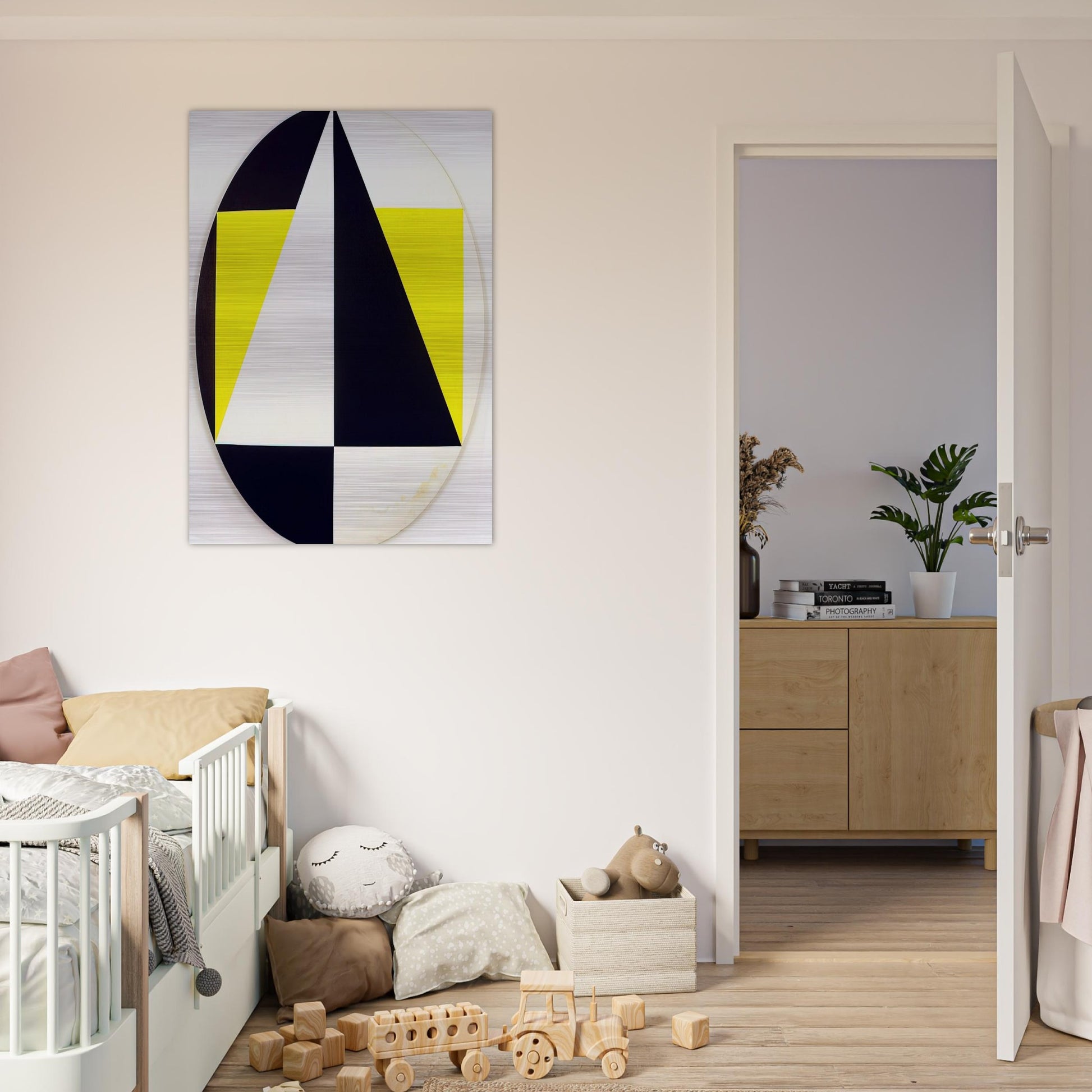 Tondo3Colors - 1958 - Carmen Herrera Brushed Aluminum Print - 70x100 cm / 28x40 inches | Carmen Herrera Aluminum Print | Carmen Herrera Prints