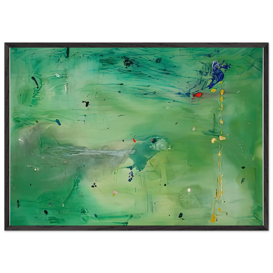 A Green Thought in a Green Shade 1981- - Helen Frankenthaler 70x100 cm / 28x40 inches Framed Art Print – Black Wooden Frame