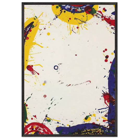 Upper Yellow II  Lembark L73  - Sam Francis 70x100 cm / 28x40 inches Framed Art Print – Black Wooden Frame