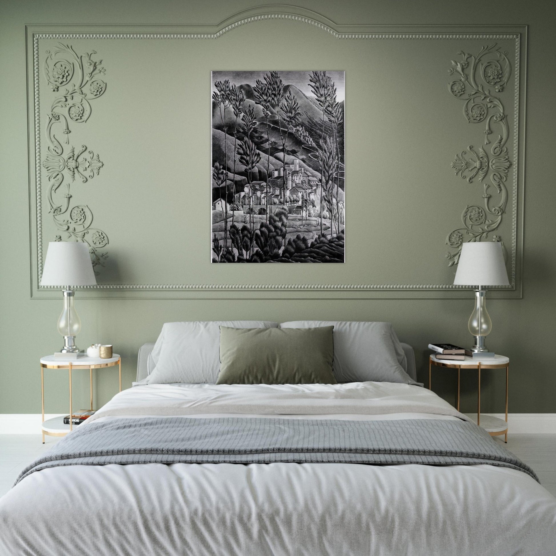 ALFEDENA ABRUZZI - MC Escher Brushed Aluminum Print - 70x100 cm / 28x40 inches | MC Escher Aluminum Print | MC Escher Prints