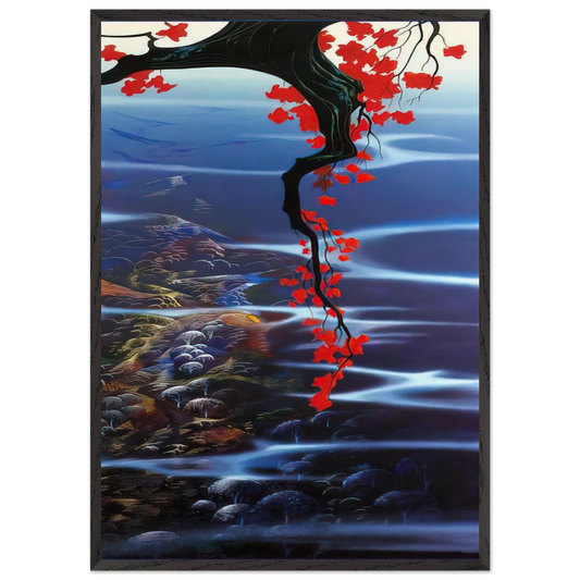 Red Leaves - Eyvind Earle 70x100 cm / 28x40 inches Framed Art Print – Black Wooden Frame