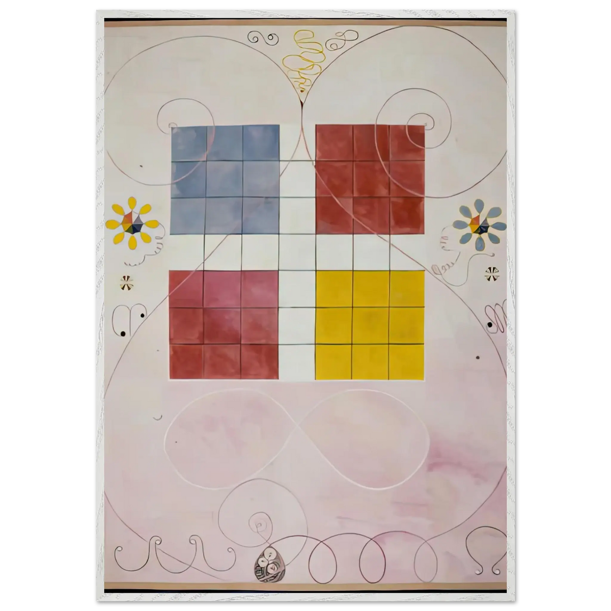 Hilma af Klint - DE TIO ST RSTA N 10 ALDERDOMEN 1907 Wall art - A3 (29.7 x 42  cm) - Premium Wooden Framed Poster With Fine Art Paper - Black frame