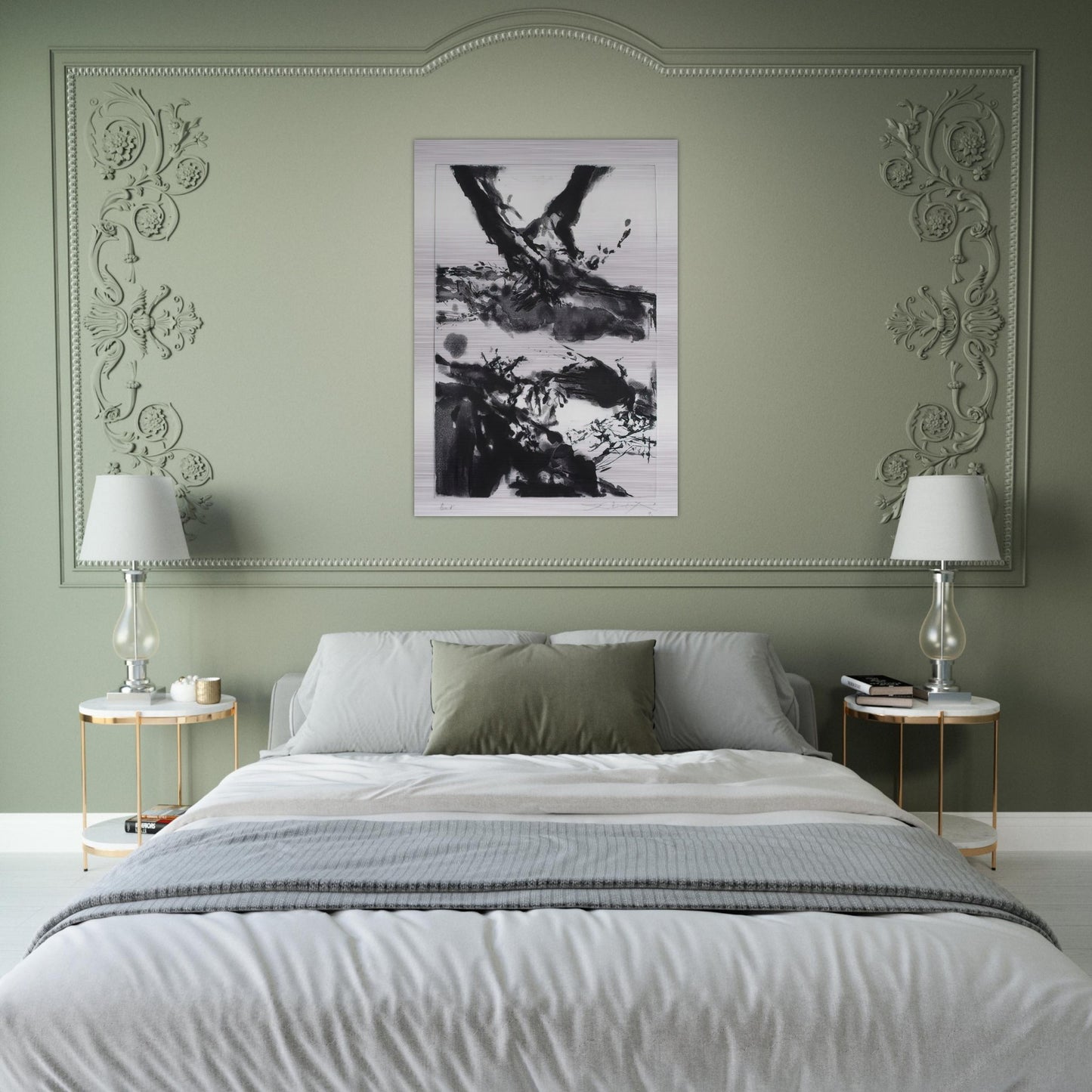 FLASHES 1992 - Zao Wou-Ki Brushed Aluminum Print - 70x100 cm / 28x40 inches | Zao Wou-Ki Aluminum Print | Zao Wou-Ki Prints
