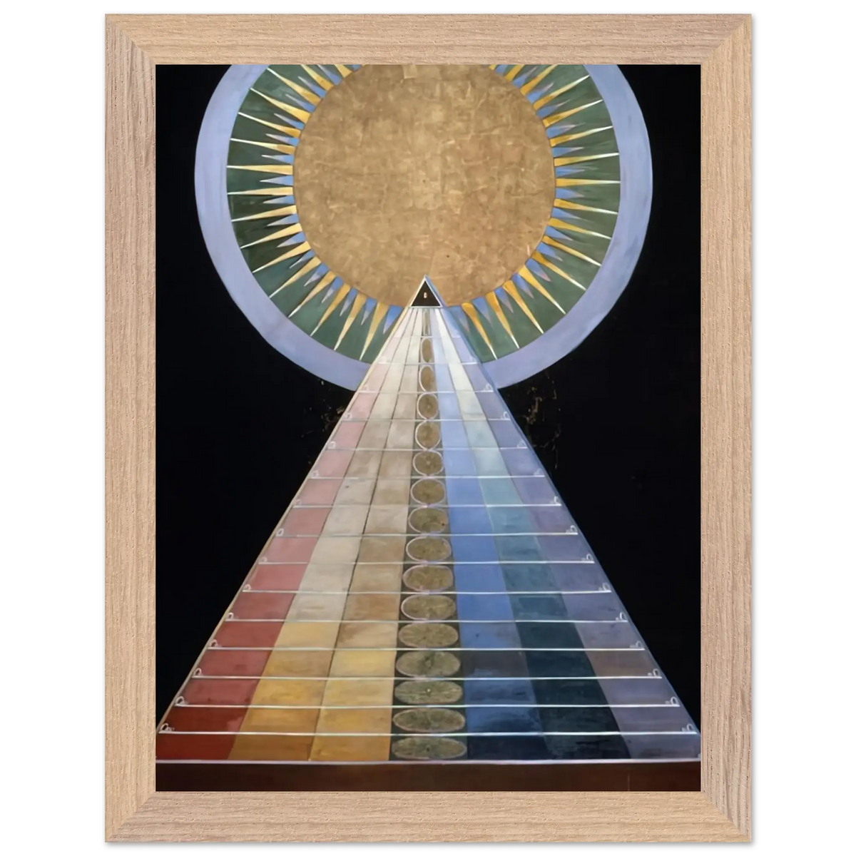 Hilma af Klint - ALTAR PAINTING 1915 Wall art - 28x43  cm / XL (11x17 Inches) - Premium Wooden Framed Poster With Fine Art Paper - Black frame