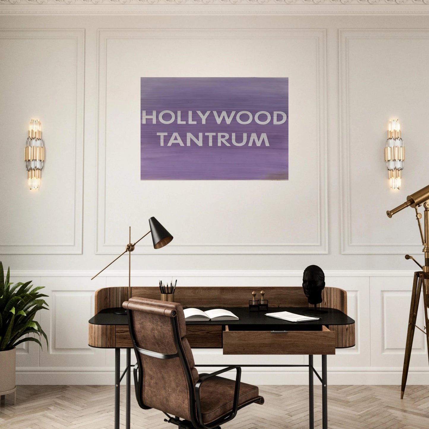 HOLLYWOOD TANTRUM 1979 - Edward Ruscha Brushed Aluminum Print - 70x100 cm / 28x40 inches | Edward Ruscha Aluminum Print | Edward Ruscha Prints