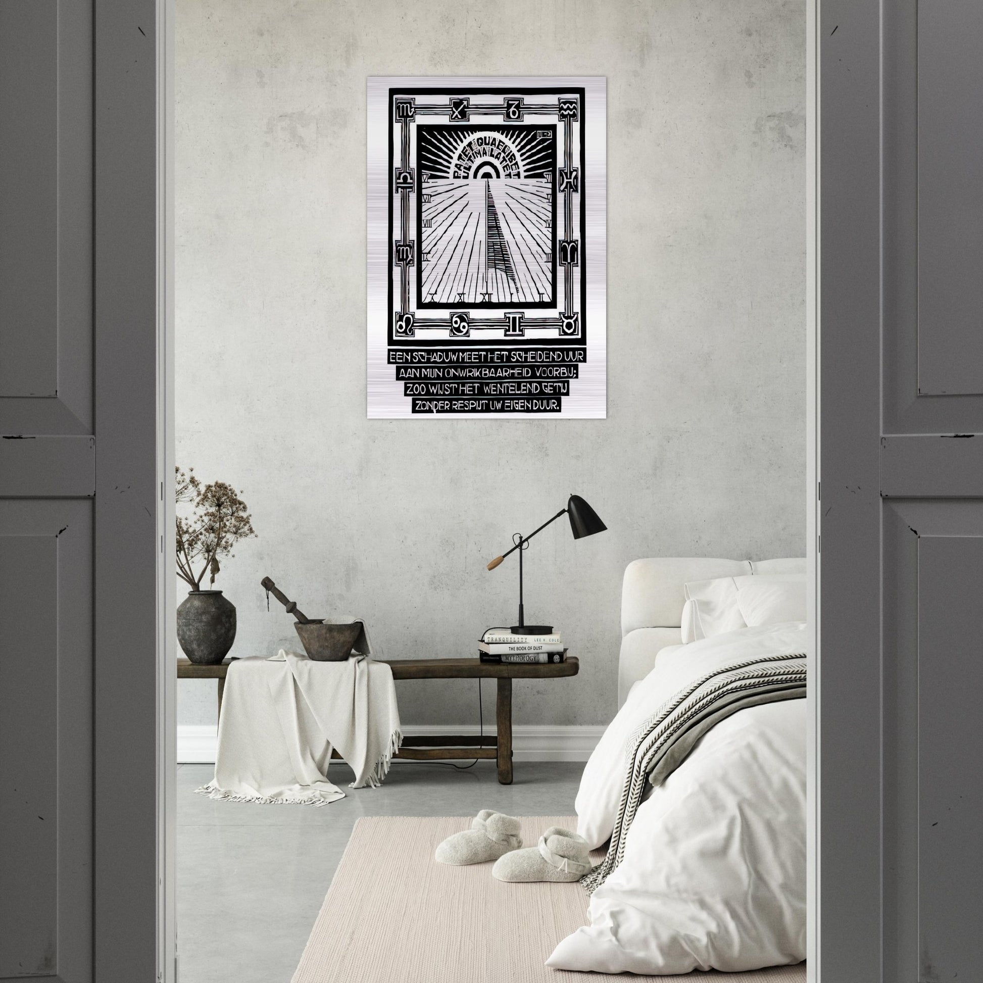 SUNDIAL XXIV EMBLEMATA REJECTED PLATE 1931 - MC Escher Brushed Aluminum Print - 70x100 cm / 28x40 inches | MC Escher Aluminum Print | MC Escher Prints | Maurits Cornelis Escher Prints
