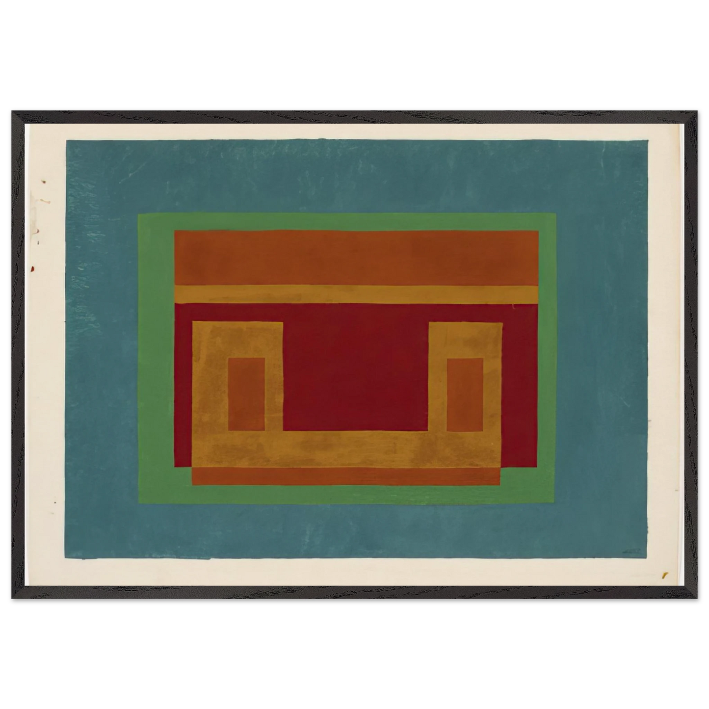 VARIANT ADOBE 1947 - Josef Albers 70x100 cm / 28x40 inches Framed Art Print – Black Wooden Frame
