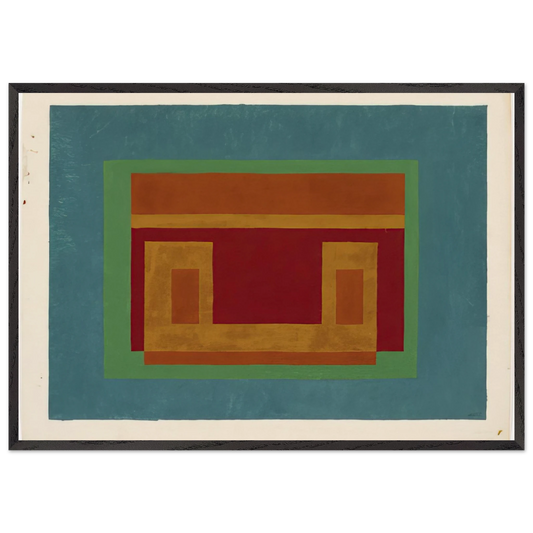 VARIANT ADOBE 1947 - Josef Albers 70x100 cm / 28x40 inches Framed Art Print – Black Wooden Frame