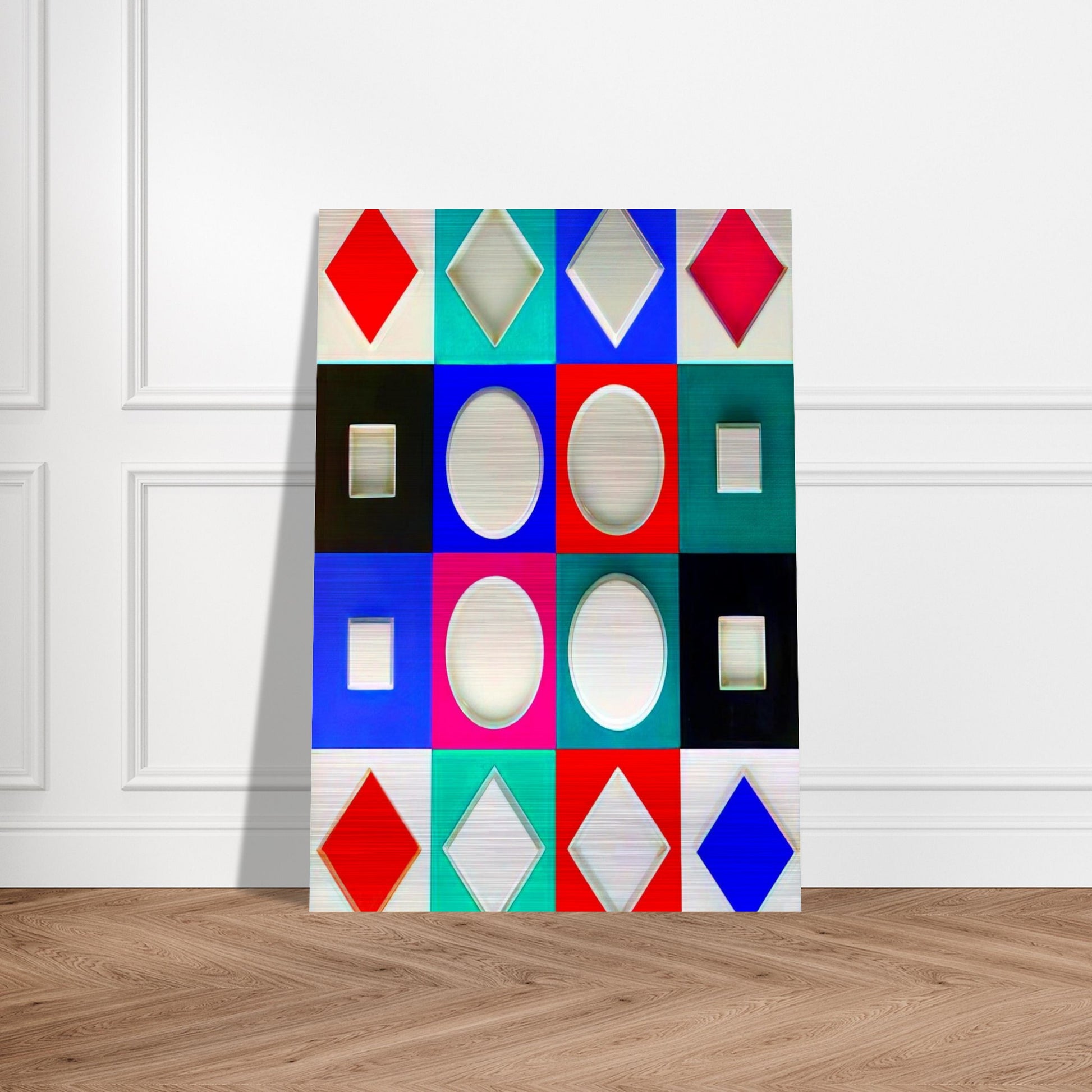 Composition Carrée Relief - 1970 - Victor Vasarely Brushed Aluminum Print - 70x100 cm / 28x40 inches | Victor Vasarely Aluminum Print | Victor Vasarely Prints