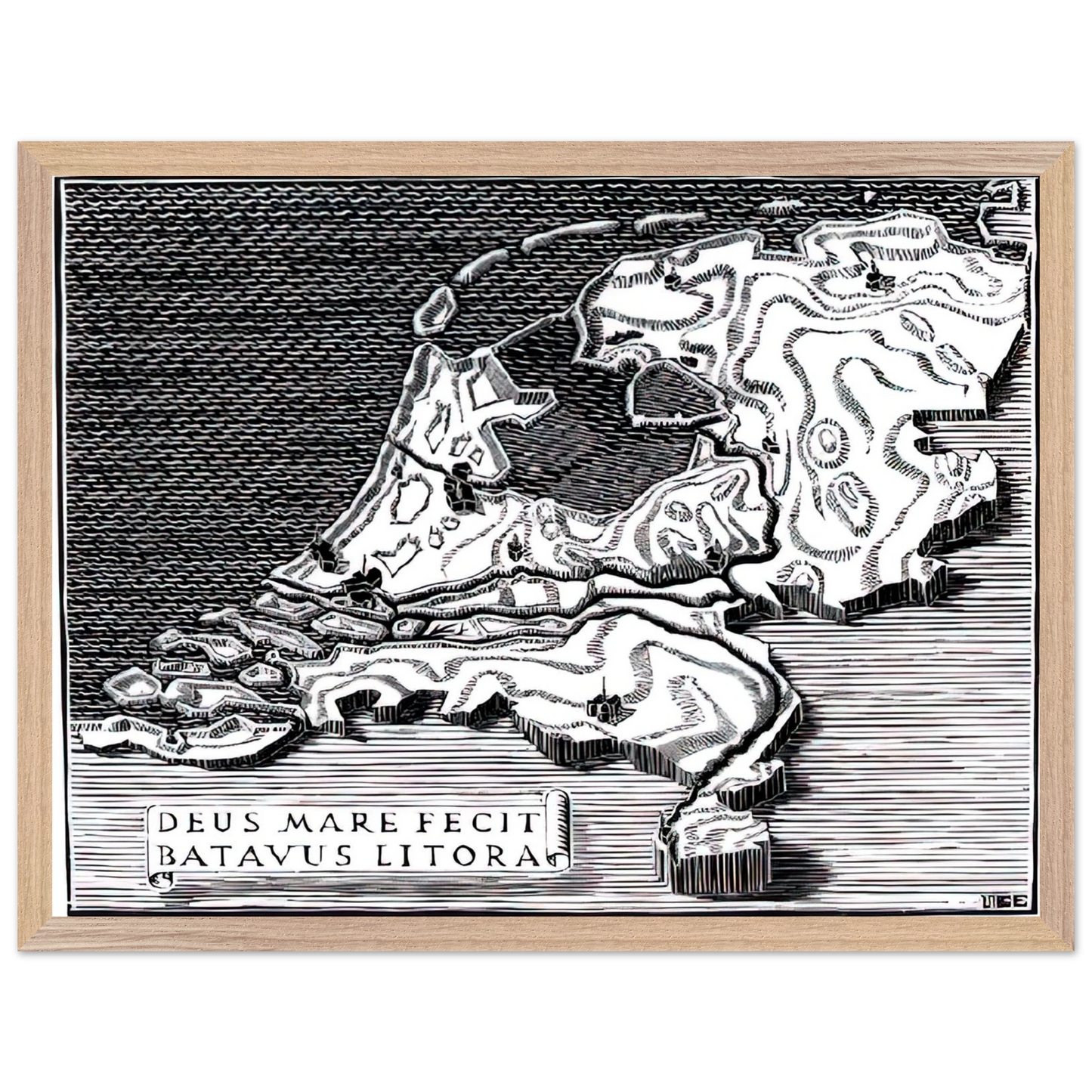 MC Escher - ESCHER (28) Wall Art - 21x29.7 cm / 8x12" - Premium Wooden Framed Poster With Fine Art Paper-canvas - Black frame