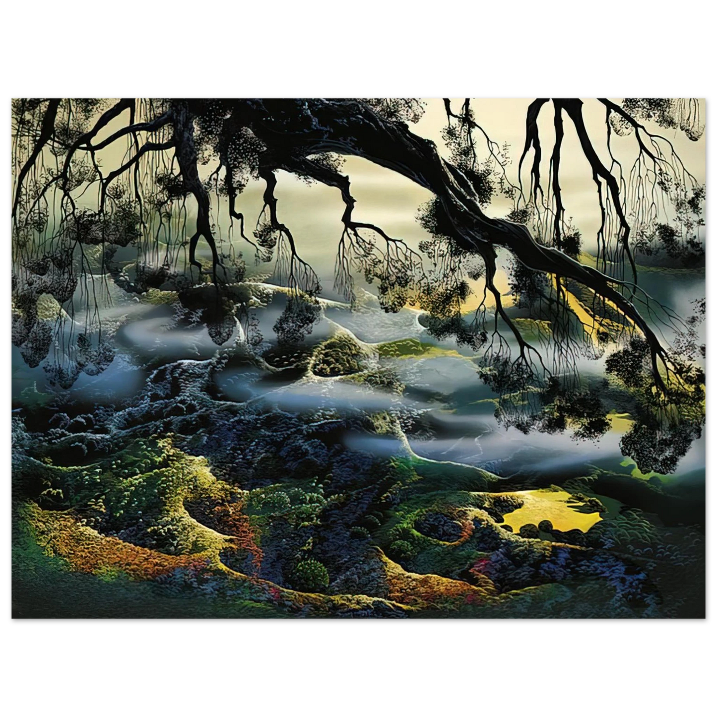 Eyvind Earle - Fog Passes By  75x100 cm / 30x40inches Fine Art Poster