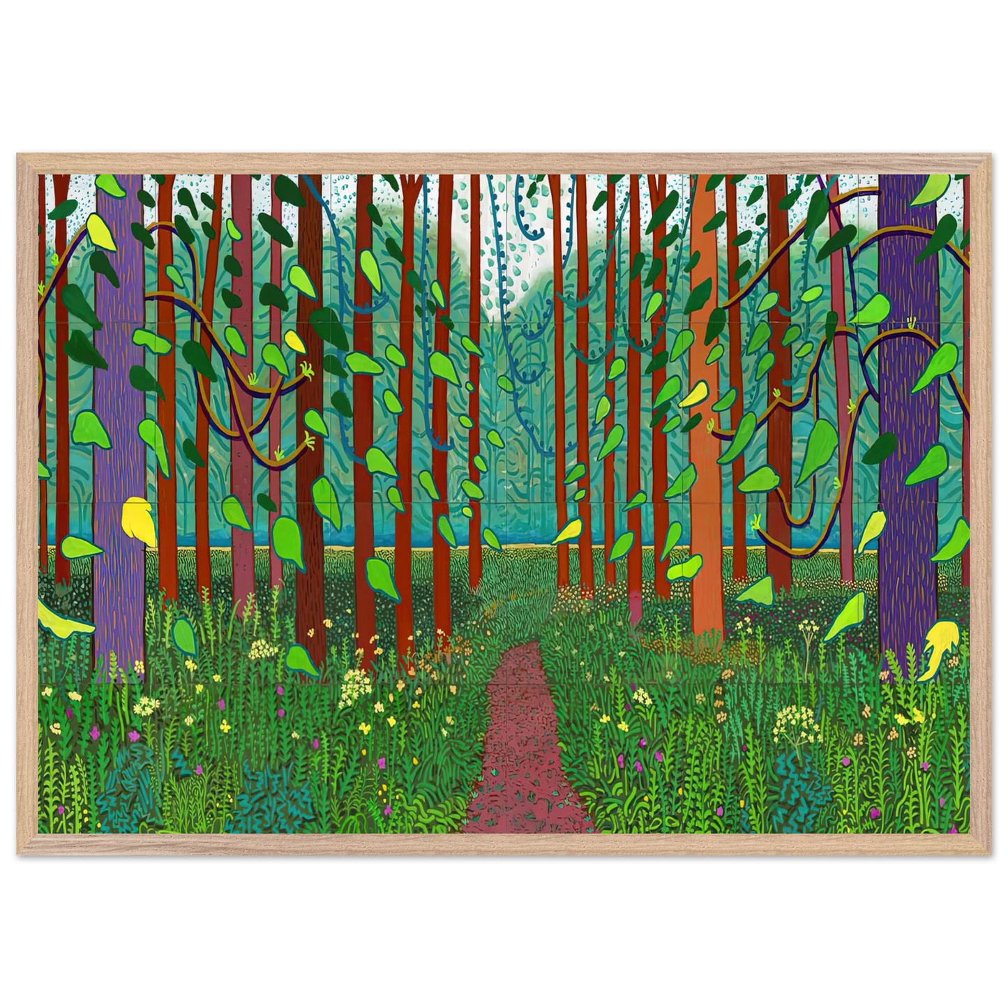 David Hockney - David Hockney Wall art - 15x20 cm / 6x8 inches - Premium Wooden Framed Poster With Fine Art Paper-canvas - Black frame
