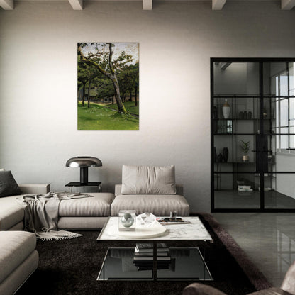 Norman Farm through the Trees - claude monet Brushed Aluminum Print - 70x100 cm / 28x40 inches | claude monet Aluminum Print | claude monet Prints