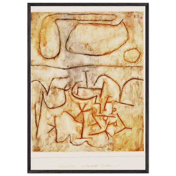 HISTORIC GROUND 1939 - Paul Klee 70x100 cm / 28x40 inches Framed Art Print – Black Wooden Frame