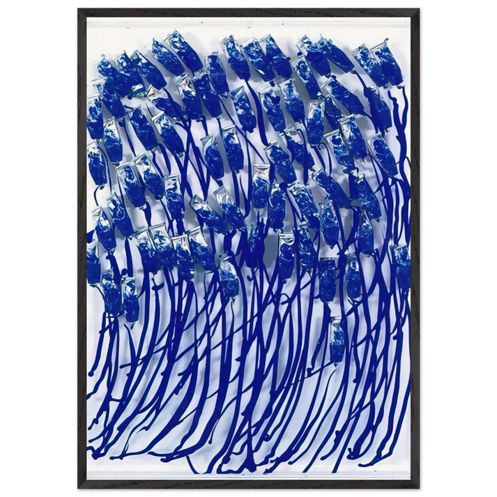 Blue Paint Tubes - 1990 - Arman 70x100 cm / 28x40 inches Framed Art Print – Black Wooden Frame