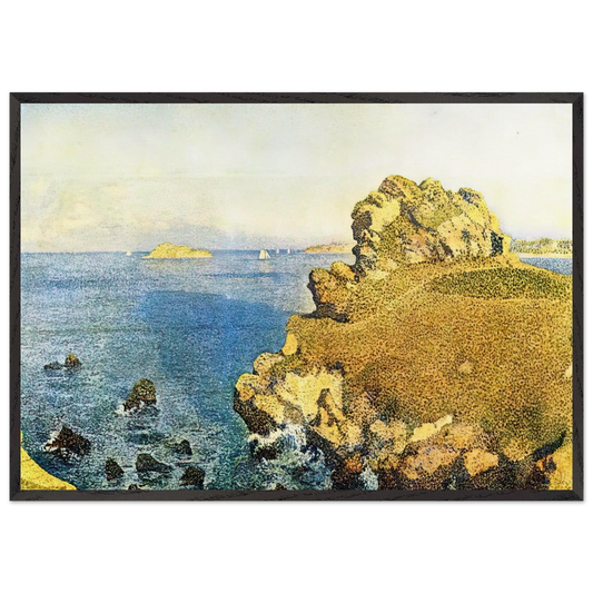 THE POINTE DE PER KIRIDEC AT ROSCOFF - Theo van Rysselberghe 70x100 cm / 28x40 inches Framed Art Print – Black Wooden Frame