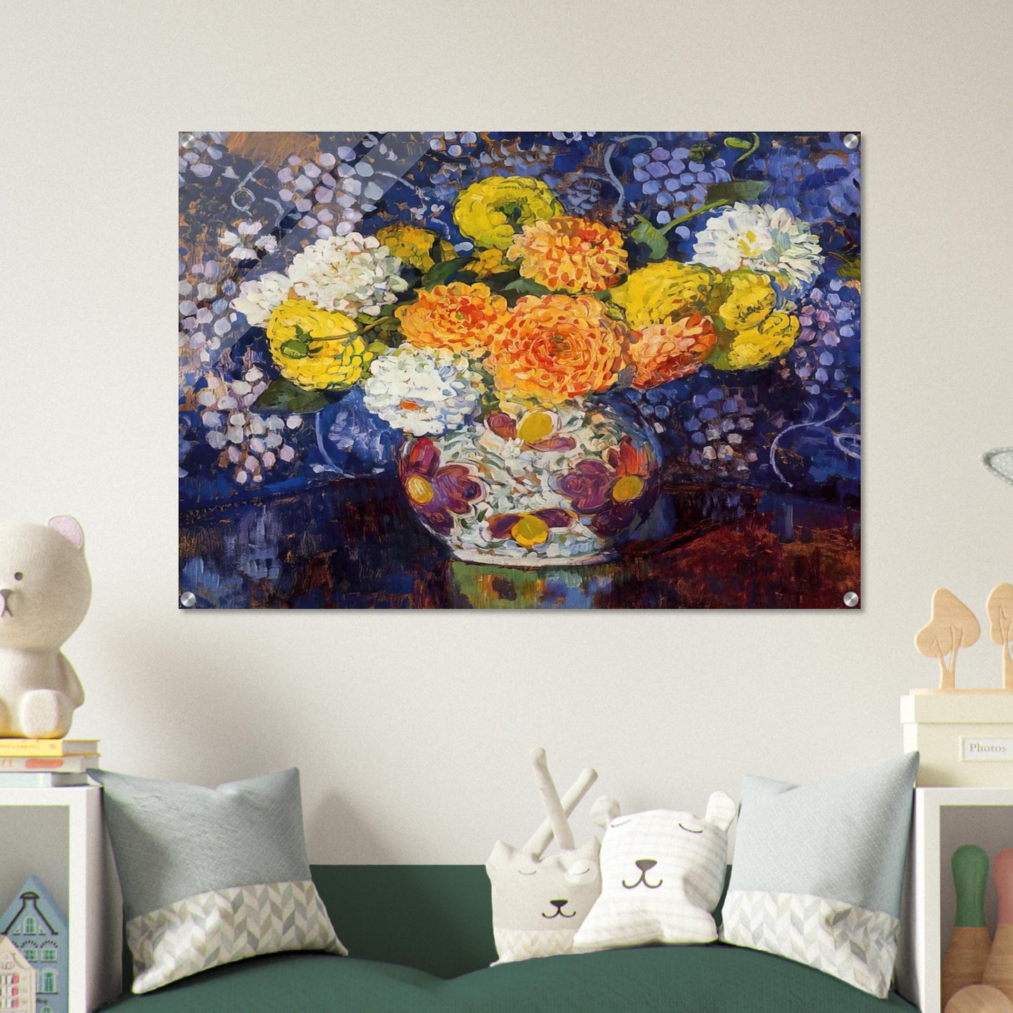 VASE OF FLOWERS 1907 - Theo van Rysselberghe Acrylic Print - 70x100 cm / 28x40″ inches | Theo van Rysselberghe Wall Art | Theo van Rysselberghe Prints