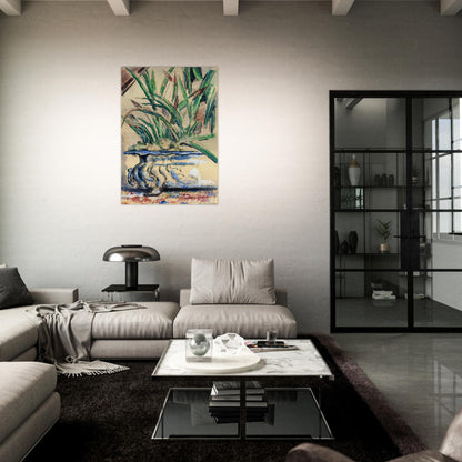 Blue Flowerpot - Paul Cézanne Brushed Aluminum Print - 70x100 cm / 28x40 inches | Paul Cézanne Aluminum Print | Paul Cézanne Prints