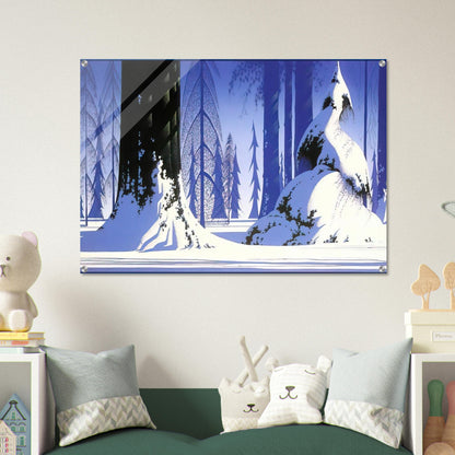 Winter - Eyvind Earle Acrylic Print - 70x100 cm / 28x40″ inches