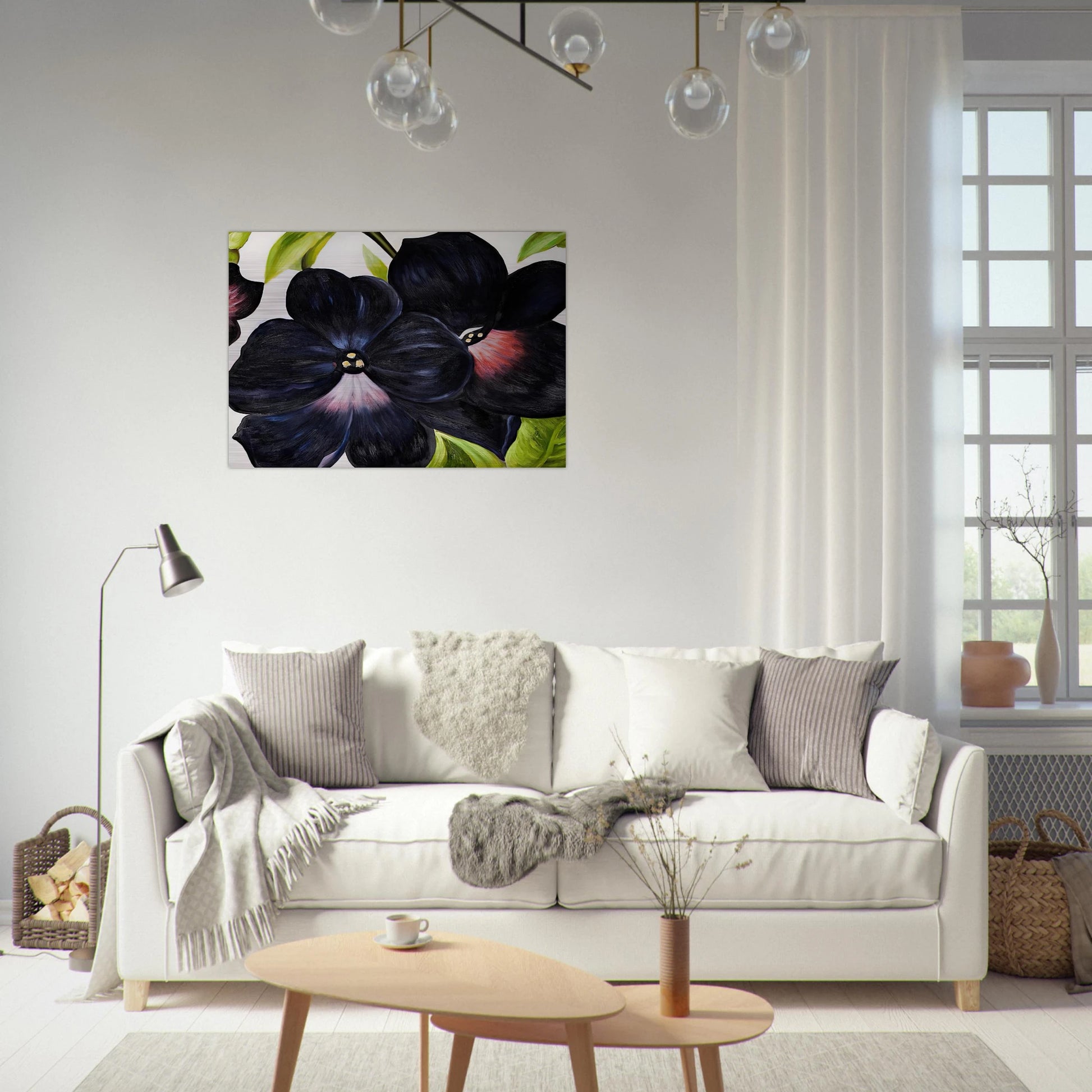 Black and Purple Petunias - Georgia O'Keeffe Brushed Aluminum Print - 70x100 cm / 28x40 inches | Georgia O'Keeffe Aluminum Print | Georgia O'Keeffe Prints