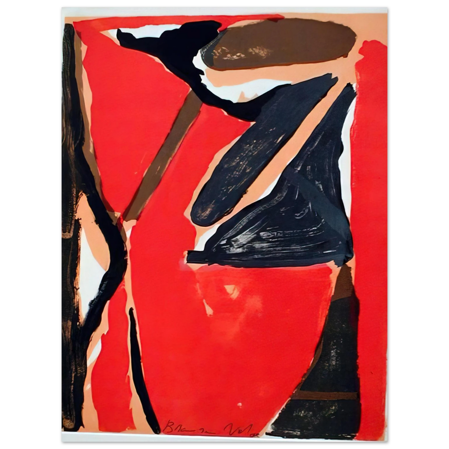Bram van Velde - L'Unique III - 1973  75x100 cm / 30x40inches Fine Art Poster