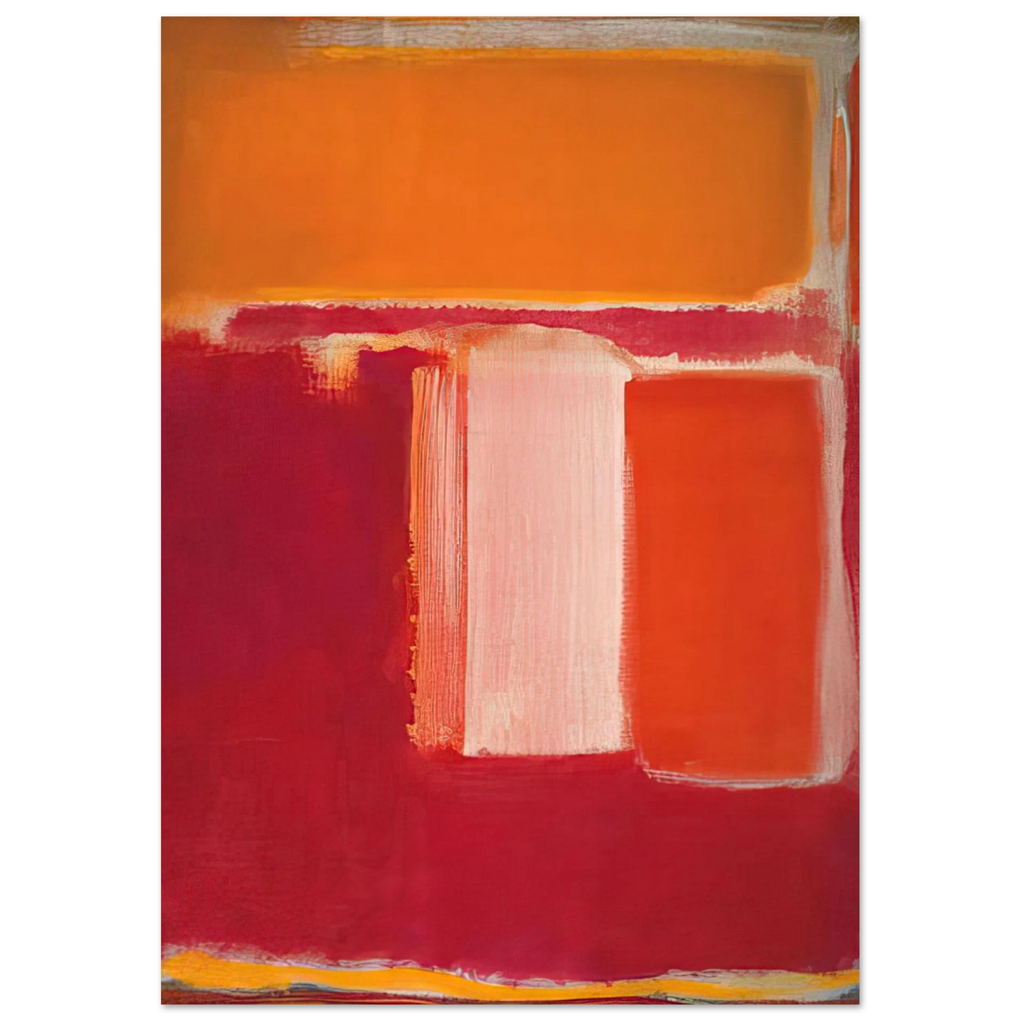 Mark Rothko - Yellow, Cherry, Orange - 1947 Wall Art - 60x80 cm / 24x32 inches - Premium Wooden Framed Poster With Fine Art Paper - Black frame