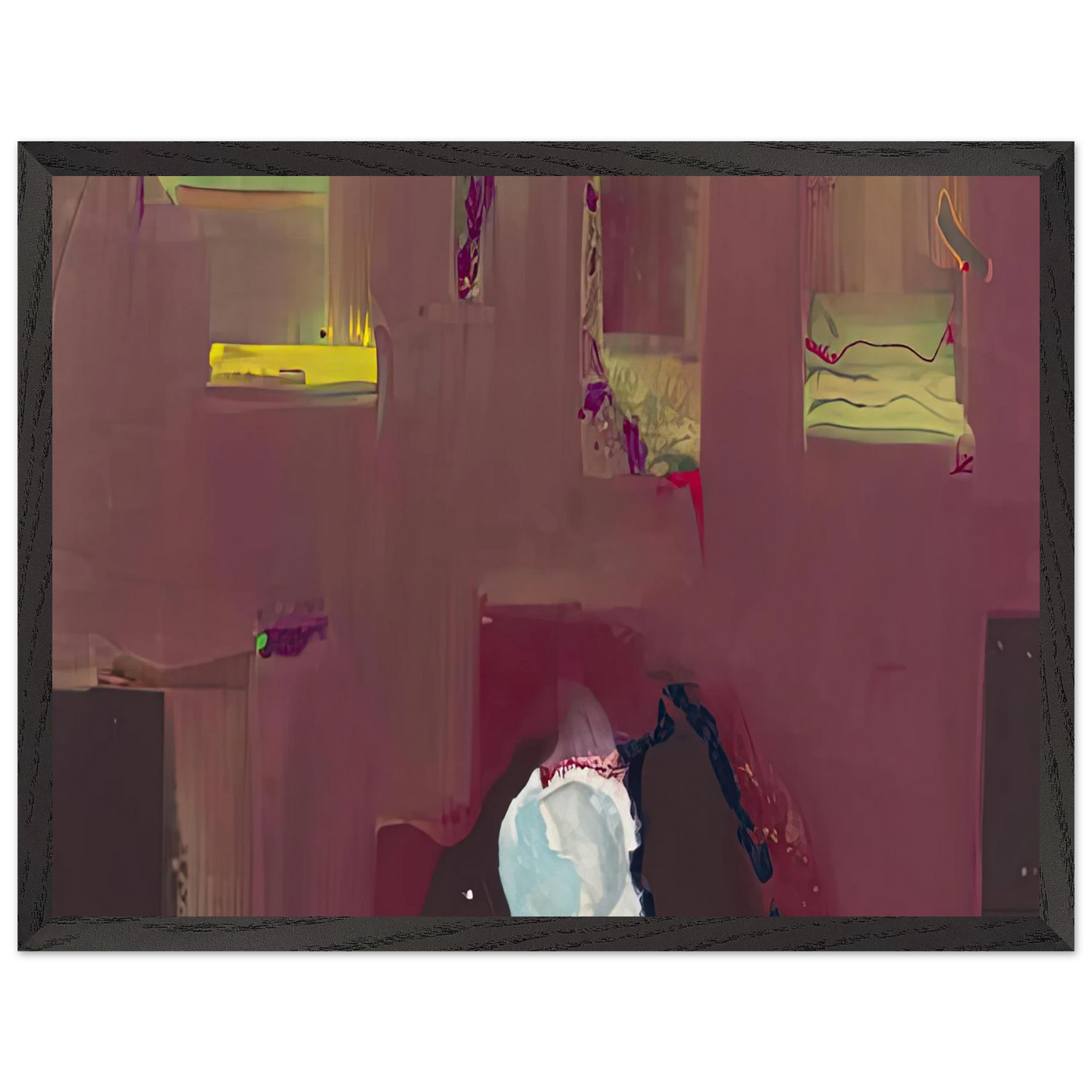 Helen Frankenthaler - Yin Yang, 1990- Wall Art - 30x40 cm / 12x16 inches - Premium Wooden Framed Poster With Fine Art Paper-canvas - Black frame