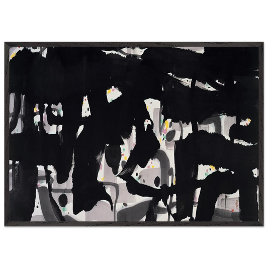 Alienation - 1992 - Wu Guanzhong 70x100 cm / 28x40 inches Framed Art Print – Black Wooden Frame