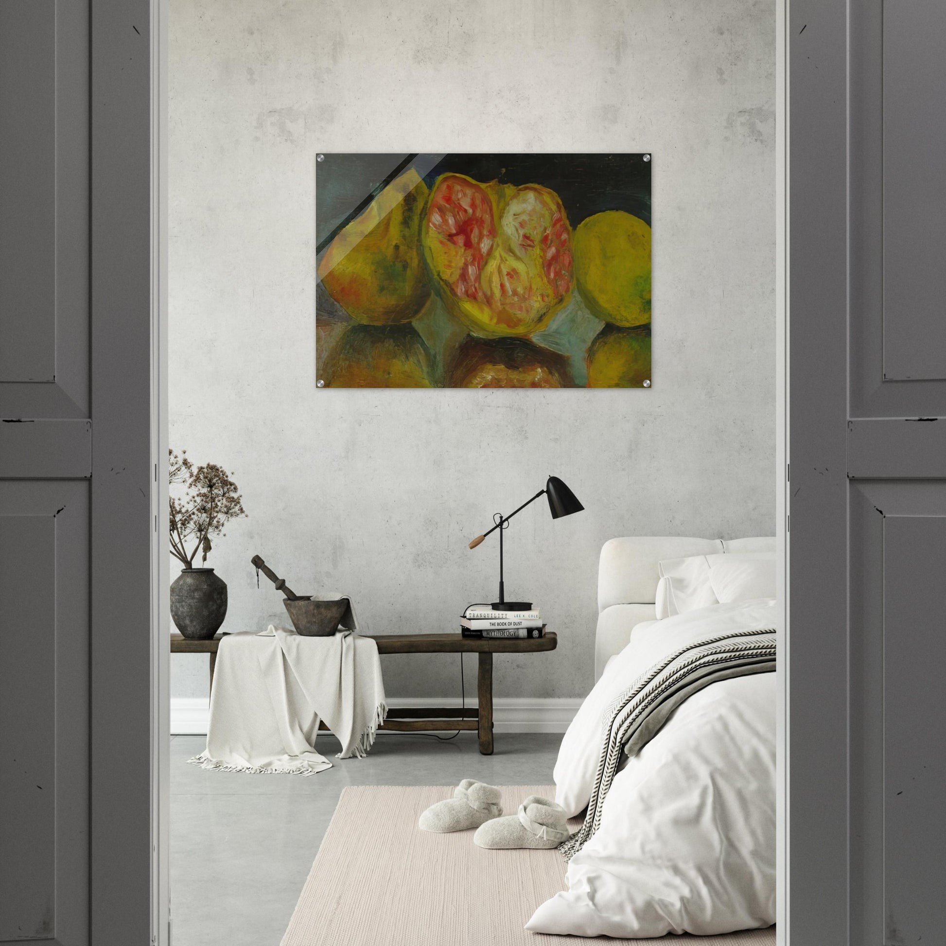 STILL LIFE POMEGRANATES - Salvador Dali Acrylic Print - 70x100 cm / 28x40″ inches