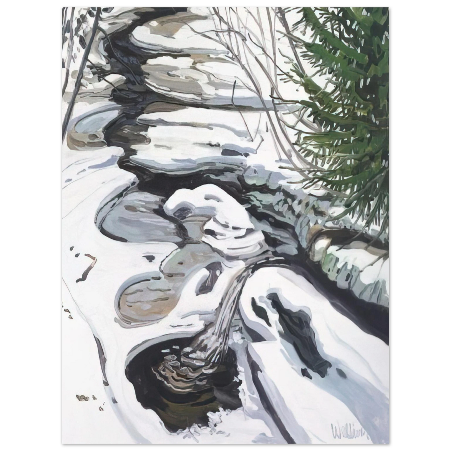 Neil Welliver - Study for Head of Passagassawaukeg - 1992  75x100 cm / 30x40inches Fine Art Poster